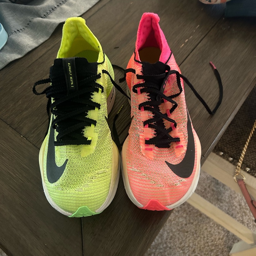 Nike Neon Yellow and Pink Running Shoes